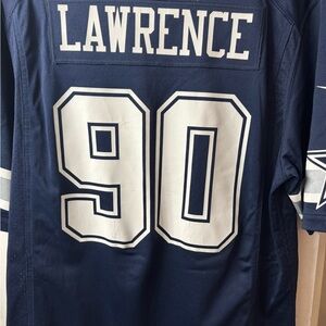 Men's Navy Lawrence #90 Football Jersey